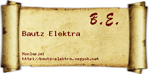 Bautz Elektra névjegykártya